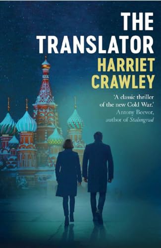 Book cover: “The Translator” with figures before St. Basil’s Cathedral.