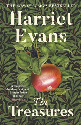 Book cover with an apple, bird, and ornate green foliage design.