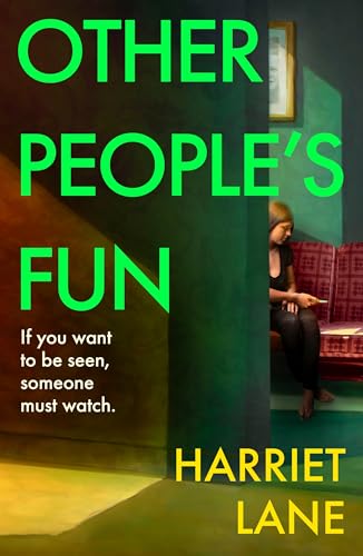 Book cover with green text, a shadowed figure, and author Harriet Lane.