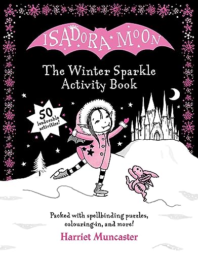 “Isadora Moon” activity book cover with a girl ice skating in winter.
