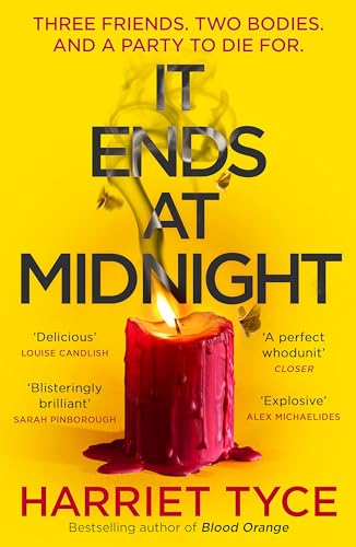 Book cover: "It Ends At Midnight" with a dripping red candle.