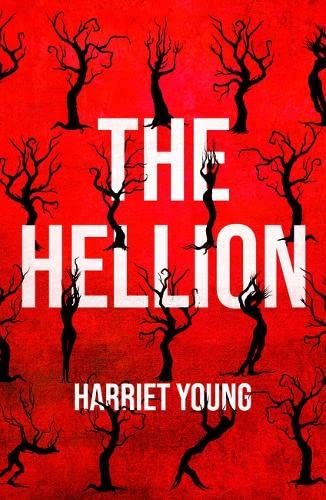 Book cover with white text on a red background featuring black silhouetted trees.