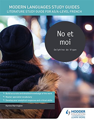 Book cover for “No et moi” French literature study guide, with a woman’s back.