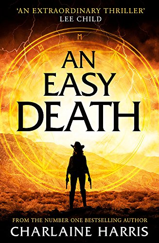 Book cover: Silhouette of a woman with a gun against a fiery landscape.