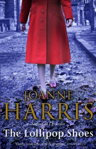 Book cover: woman in red coat with pink shoes, blurred background.