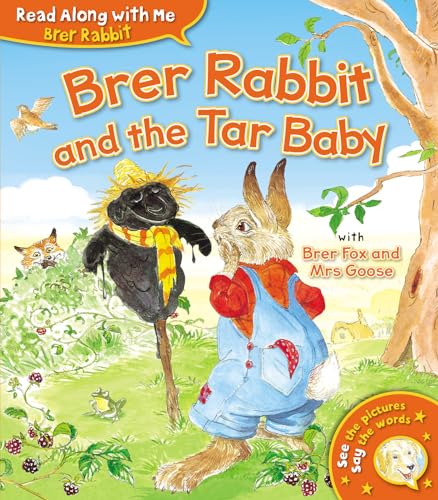 Book cover featuring Brer Rabbit, a tar baby, fox, and goose.