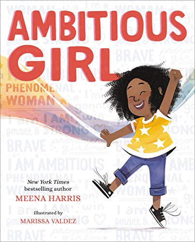 Book cover: “Ambitious Girl” depicts a joyful Black girl with raised arms.
