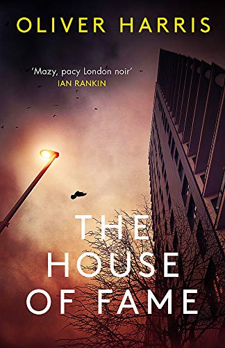 Book cover: dark cityscape with building and streetlamp, title “The House of Fame”.