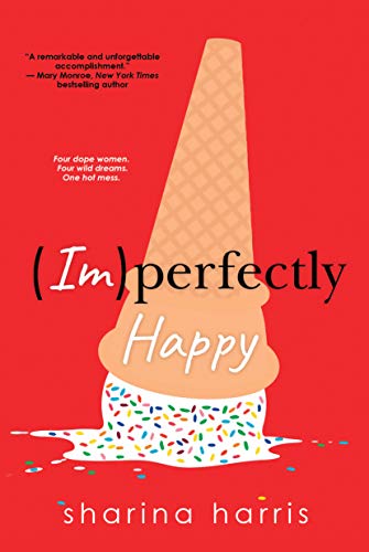 Red book cover with melting ice cream cone and "(Im)perfectly Happy" title.