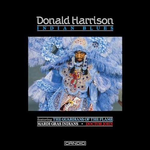 CD cover: Donald Harrison in elaborate Mardi Gras Indian costume.