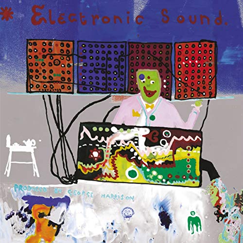 Album cover art featuring a colorful, abstract painting of a person with electronic equipment.