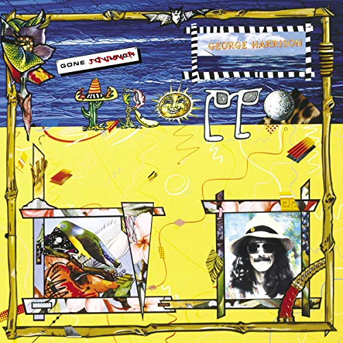 George Harrison’s “Gone Troppo” vinyl album cover, colorful collage style.