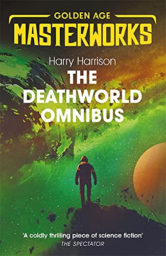 Book cover for “The Deathworld Omnibus” featuring a lone figure on a cliff.