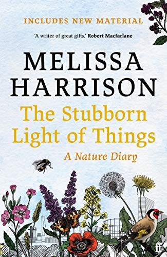 Book cover featuring illustrations of wildflowers, a goldfinch, a butterfly, and a bee.