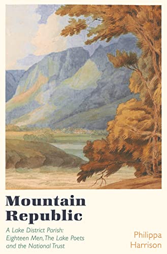 Book cover featuring a landscape painting of mountains and trees above the title text.