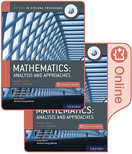 Oxford IB Mathematics Analysis and Approaches Higher Level textbook cover with blue architectural background.
