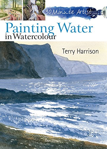 Book cover titled Painting Water in Watercolour by Terry Harrison featuring a coastal painting.