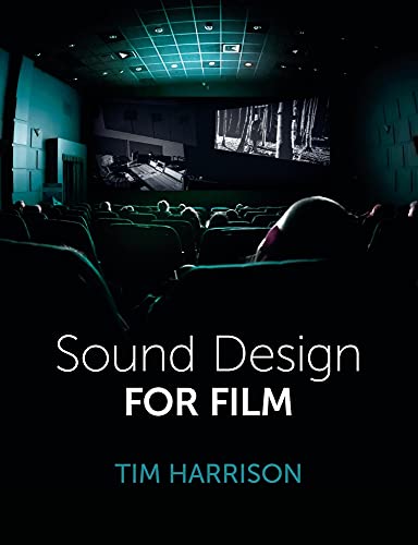 Book cover: "Sound Design for Film" with a cinema interior image.