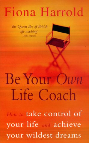 Book cover with orange gradient, title “Be Your Own Life Coach”, and a chair.