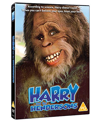 DVD cover for "Harry and the Hendersons" featuring a smiling Bigfoot.