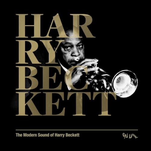 Harry Beckett portrait playing trumpet, album cover with gold text on black.
