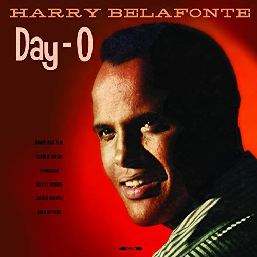 Harry Belafonte’s “Day-O” vinyl record cover featuring his portrait.