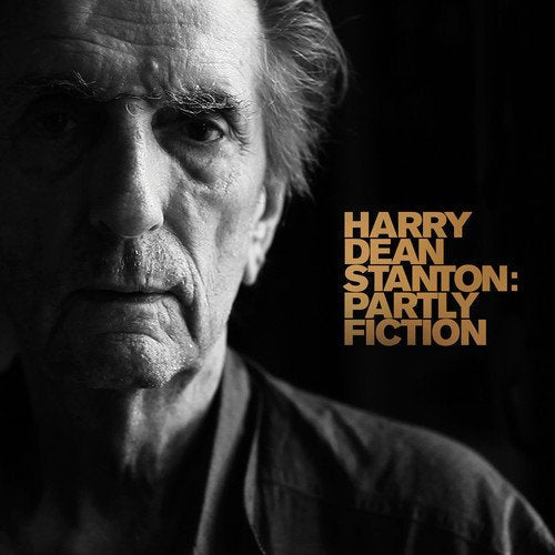 "CD cover with black and white photo of Harry Dean Stanton and orange text."