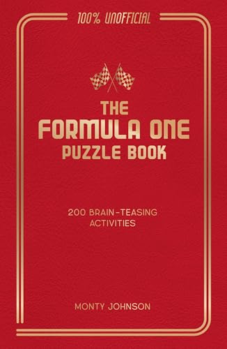 Red book cover titled The Formula One Puzzle Book with gold text and graphics.