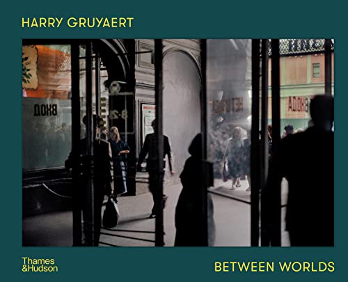 Street scene with figures reflected in shop windows, book cover.
