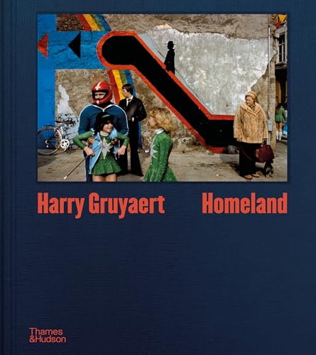 Book cover showing a street scene with people in costumes before a painted wall.