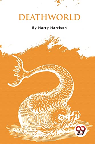 Book cover for "Deathworld" featuring a golden, coiled dragon-like creature.
