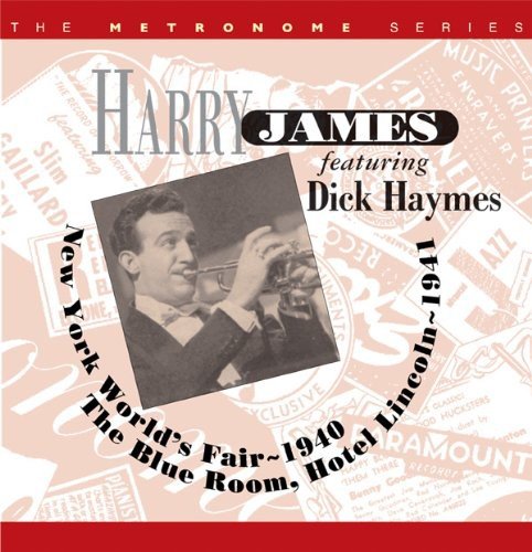 CD cover featuring Harry James playing trumpet, vintage text background.