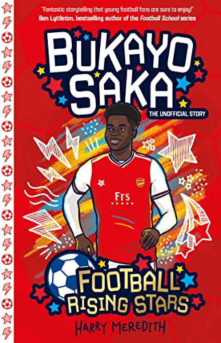 Book cover featuring footballer Bukayo Saka in an Arsenal kit.