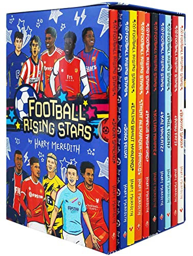 Ten-book box set featuring illustrated football stars and the title Football Rising Stars.
