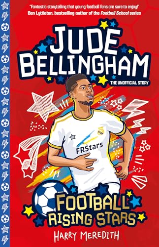 Book cover featuring an illustration of Jude Bellingham in a white football jersey.
