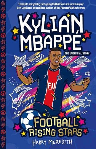 Book cover featuring Kylian Mbappe in a blue soccer jersey with a soccer ball.