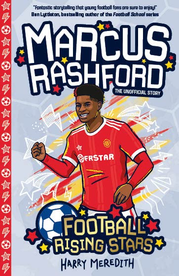 Book cover featuring footballer Marcus Rashford in a red Manchester United kit.