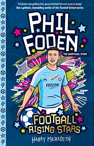 Book cover featuring footballer Phil Foden with stars and a football.