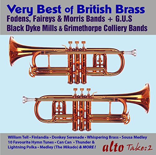 CD cover featuring golden brass band instruments against a blue background.