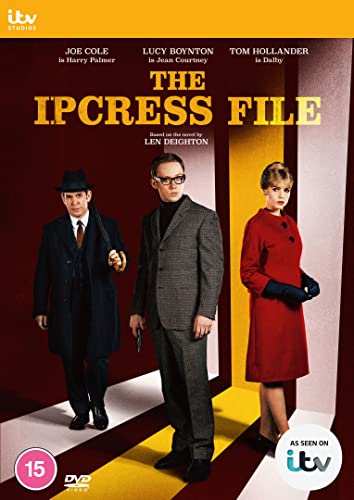 DVD cover for The Ipcress File featuring three actors standing against a geometric background.