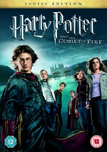 Harry Potter DVD cover with six characters and castle in background.