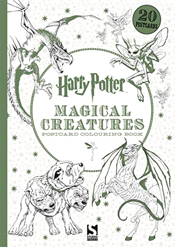 Harry Potter postcard book with line drawings of magical creatures to colour.