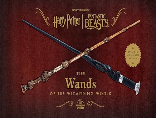 Book cover featuring two crossed wizarding wands and gold seal.