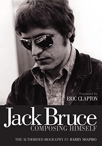 Black and white portrait of Jack Bruce, book cover for his biography.