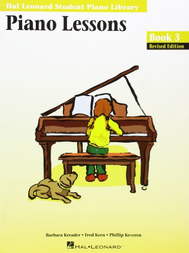 Cover of Hal Leonard Piano Lessons Book 3 featuring a child playing the piano.