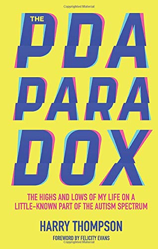 Book cover with bold, stacked text: "The PDA Paradox" by Harry Thompson.