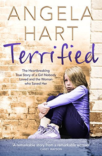 Book cover: young girl huddled against a brick wall, titled "Terrified.