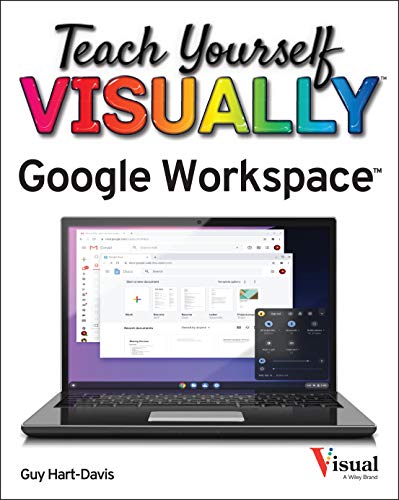 Book cover: "Teach Yourself VISUALLY Google Workspace" with laptop image.