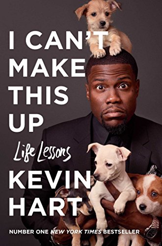 Book cover featuring Kevin Hart with surprised expression and three puppies.