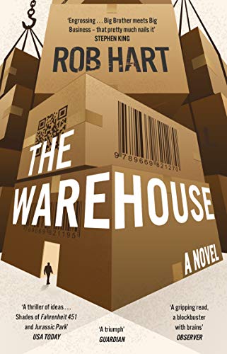 Book cover: "The Warehouse" by Rob Hart, featuring stacked cardboard boxes.